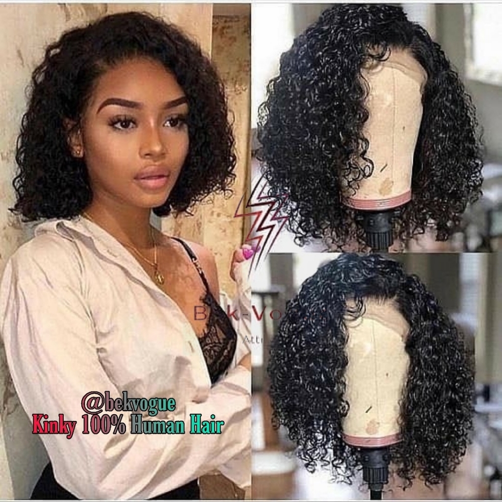 12 Inches KINKY Unprocessed Human Hair Wig